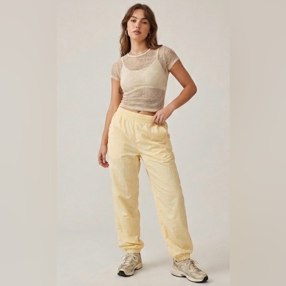 Y2K IXSPA Yellow Windbreaker Pants Women’s Large Retro 90s